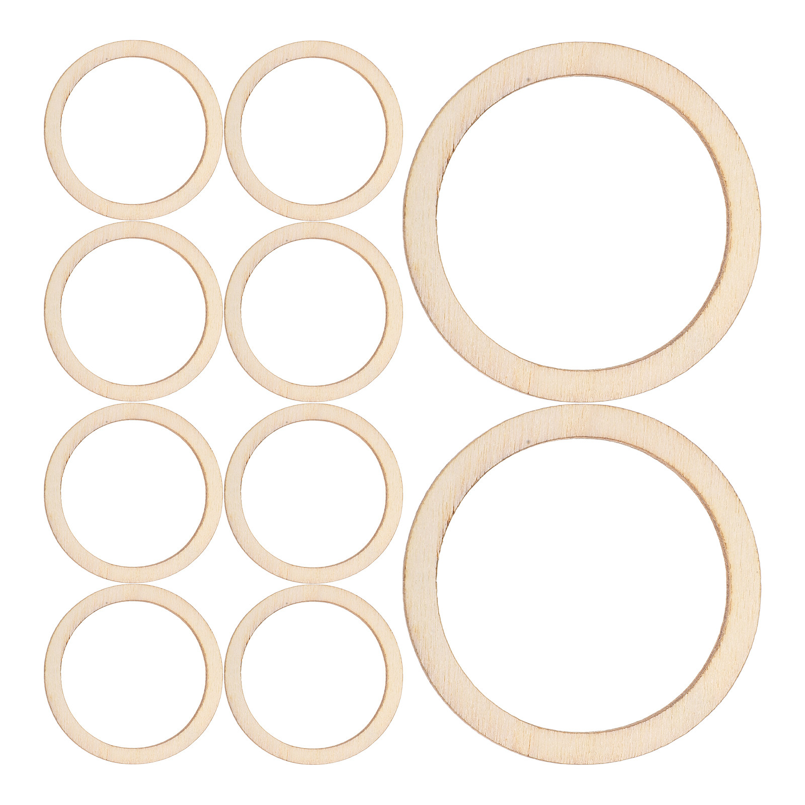 Christmas Craft Embellishment - 100Pcs Round Wooden Pieces Natural Color