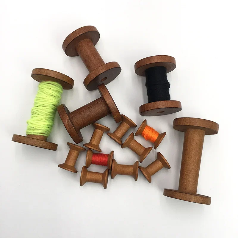 Organza Ribbon Spool - 1Pc Brown Big Wood Empty Spools