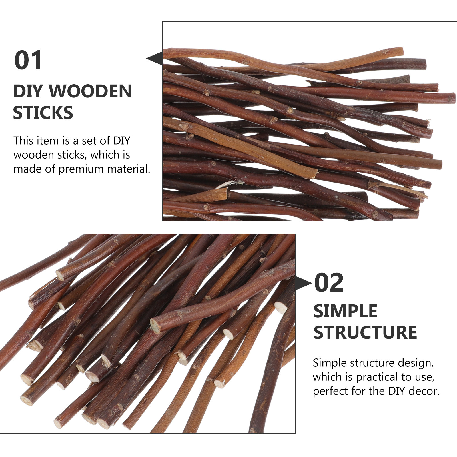 40Pcs DIY Wooden Sticks Natura - Embellish Craft incelemesi ve fiyatı