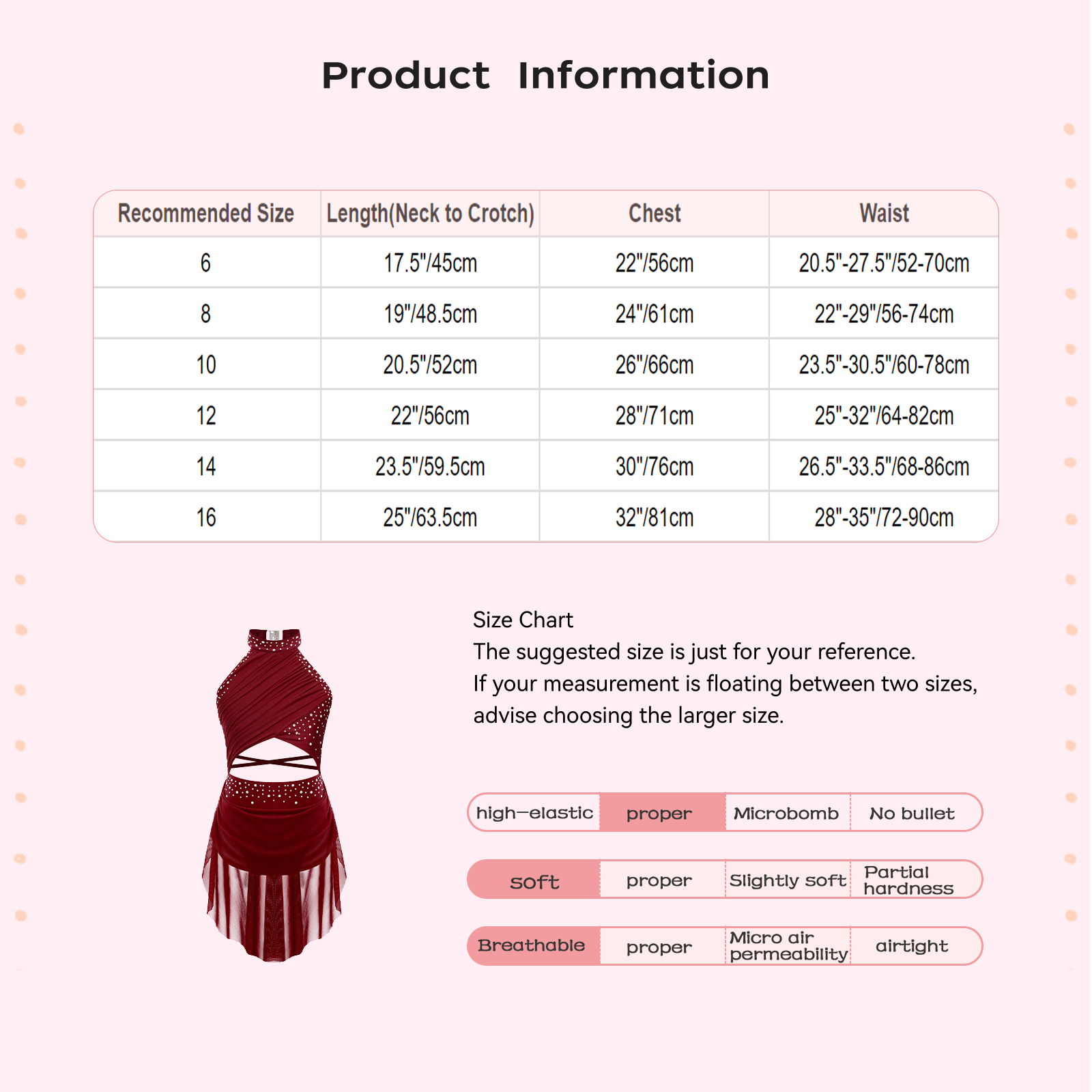 Kids Girls Ballet Leotard Dres - Rhinestone Banding Trim incelemesi ve fiyatı