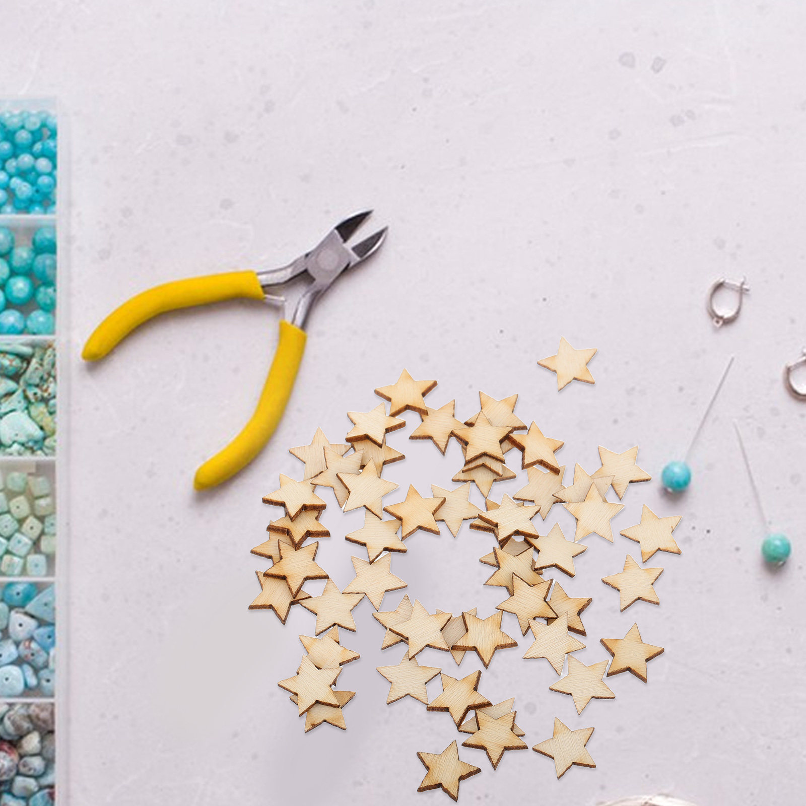 50Pcs Mini Wooden Star Cutouts - Christmas Craft Embellishment incelemesi ve fiyatı