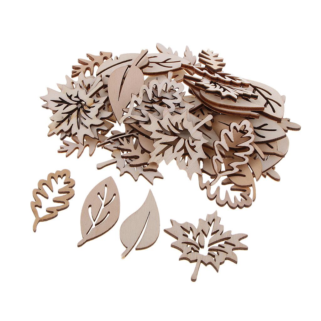 50 Pieces Wooden Leaves Embell - Christmas Craft Embellishment incelemesi ve fiyatı