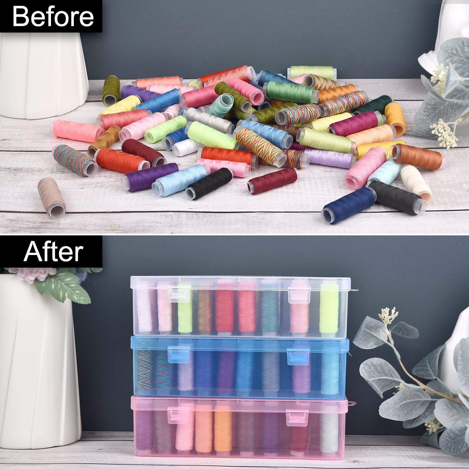 New Sewing Thread Box 42 Piece - Craft Embellishment Storage incelemesi ve fiyatı