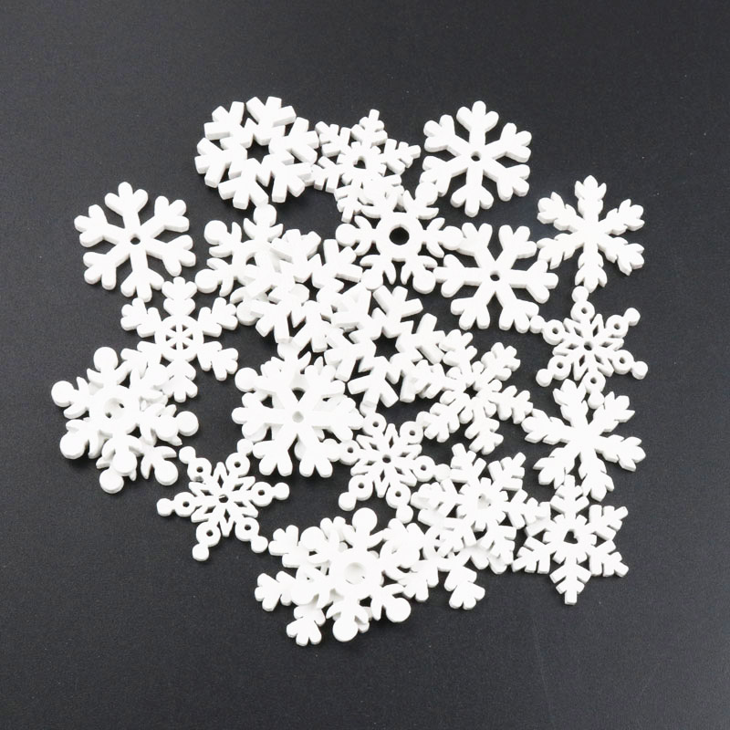 20Pcs Wooden Christmas Snowfla - Christmas Craft Embellishment incelemesi ve fiyatı