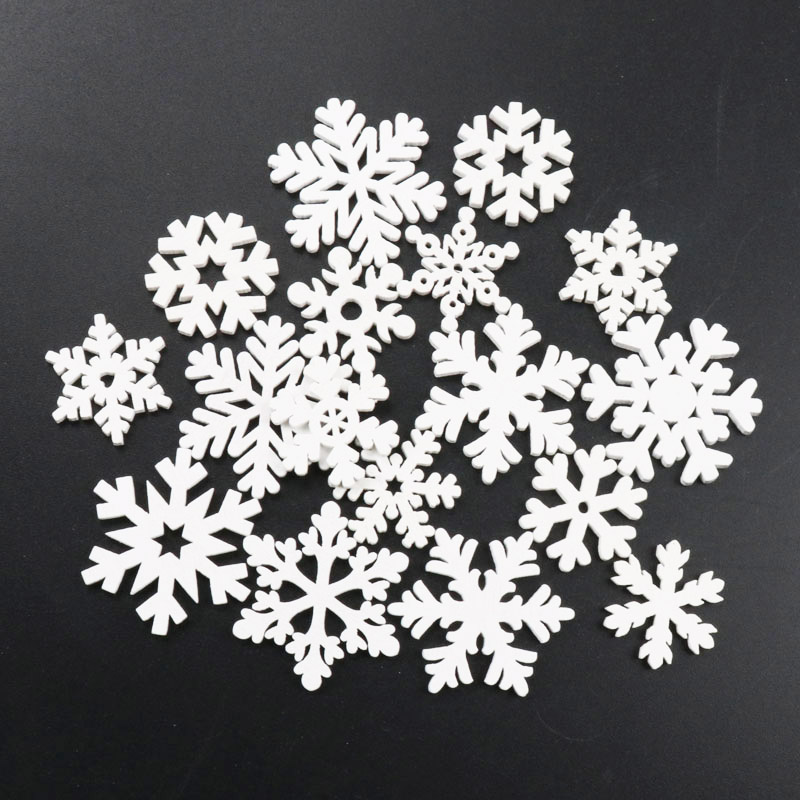 20Pcs Wooden Christmas Snowfla - Christmas Craft Embellishment incelemesi ve fiyatı
