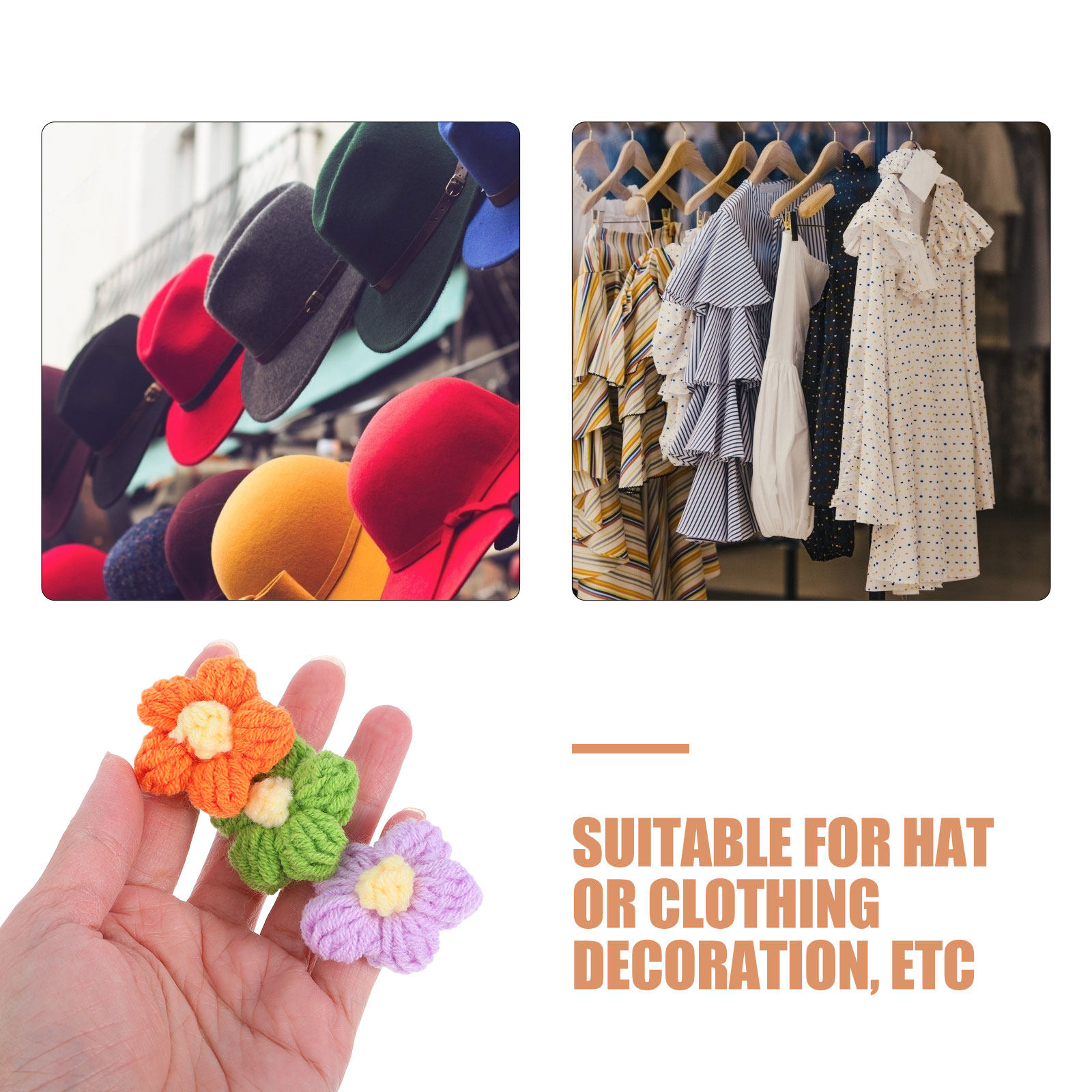 50Pcs Crochet Flowers Puff Sti - Embellish Craft incelemesi ve fiyatı