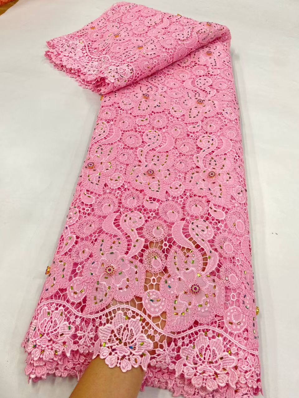 Latest Cord Guipure Lace Fabri - Crystal Mesh Fabric incelemesi ve fiyatı
