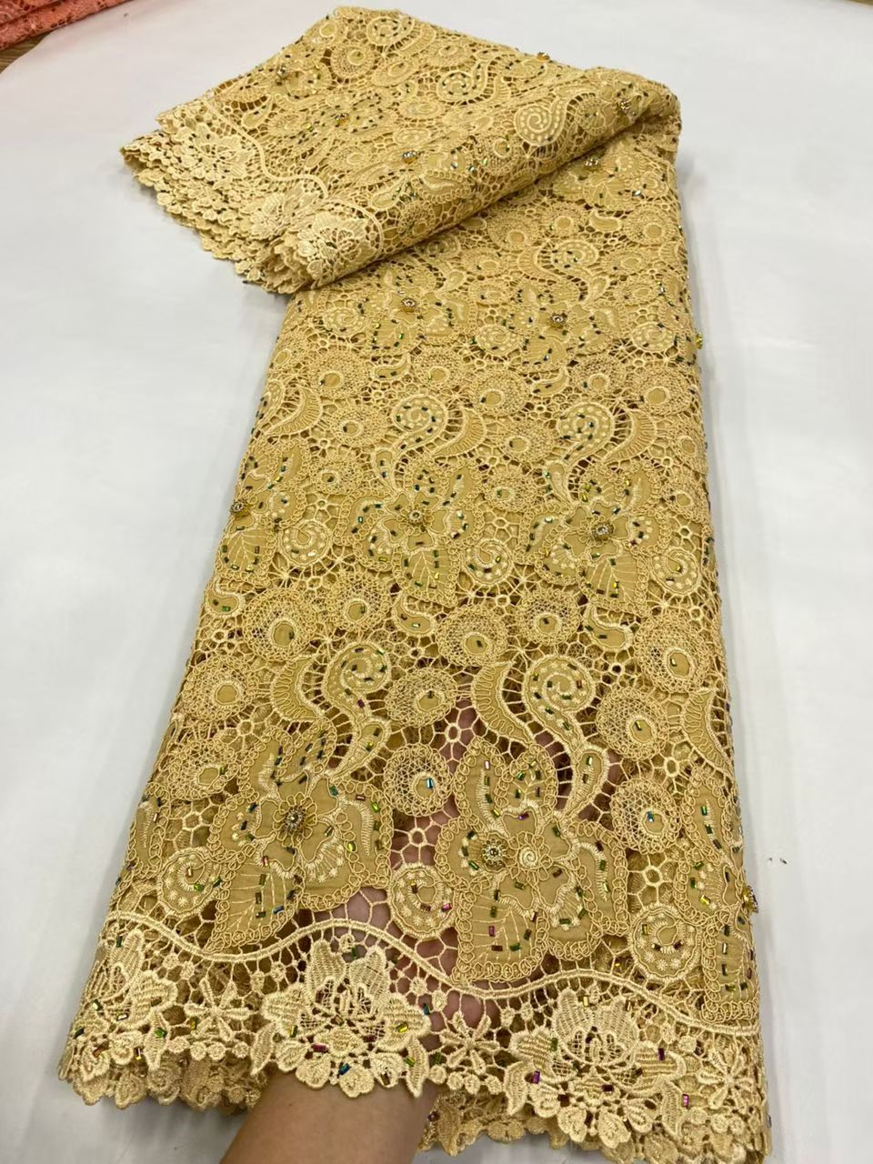 Latest Cord Guipure Lace Fabri - Crystal Mesh Fabric incelemesi ve fiyatı