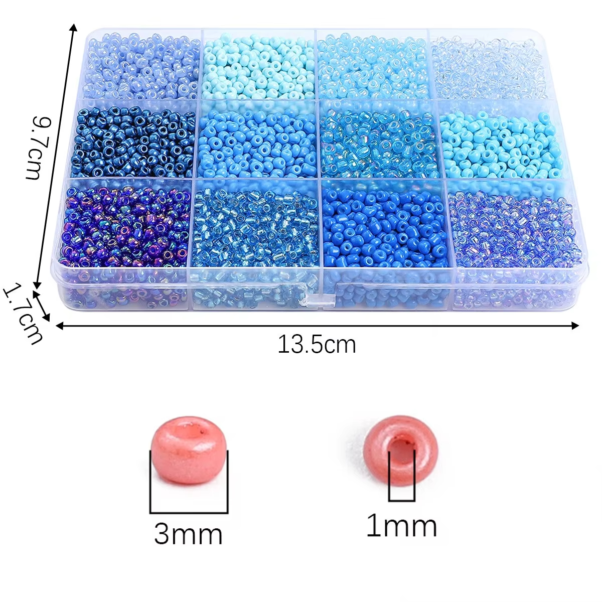 3600pcs 3mm Glass Seed Beads,  - Craft Embellishment Storage incelemesi ve fiyatı