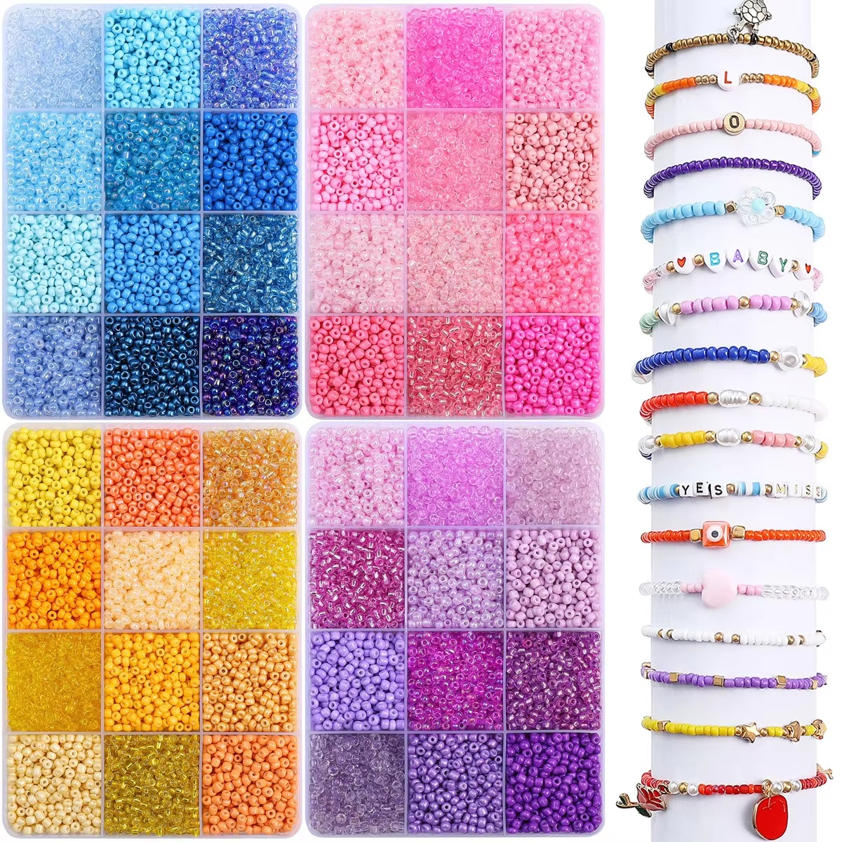3600pcs 3mm Glass Seed Beads,  - Craft Embellishment Storage incelemesi ve fiyatı