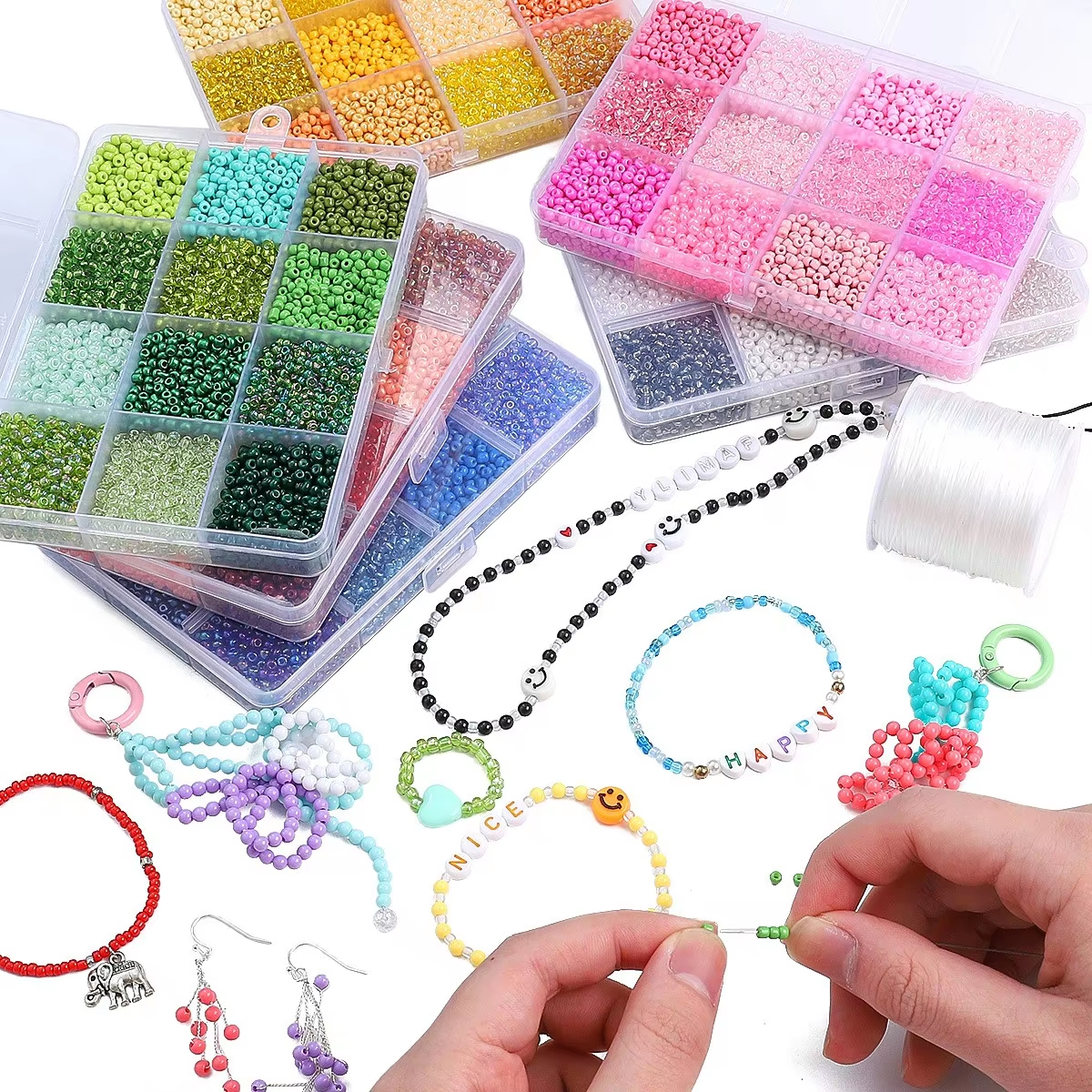 3600pcs 3mm Glass Seed Beads,  - Craft Embellishment Storage incelemesi ve fiyatı