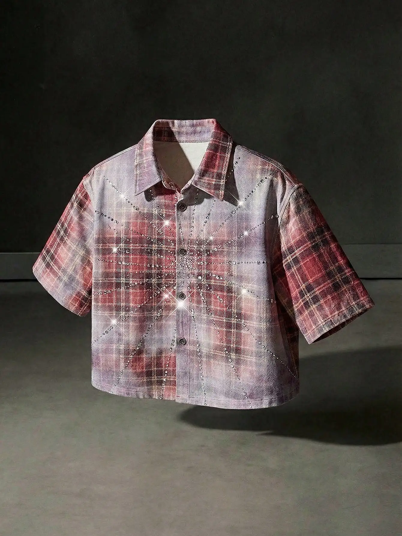 Mens Plaid Denim Shirt With Rh - Embellish Knit incelemesi ve fiyatı
