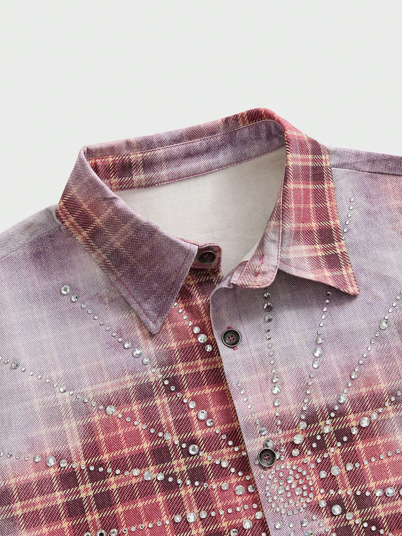 Mens Plaid Denim Shirt With Rh - Embellish Knit incelemesi ve fiyatı