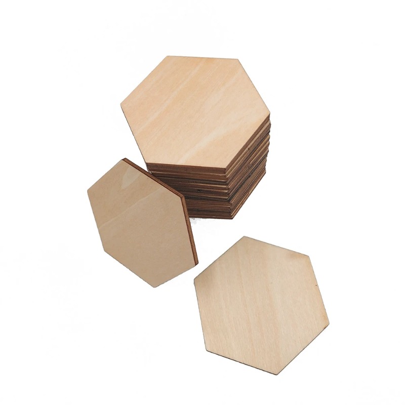 10-120mm Wooden Hexagon Blank  - Christmas Craft Embellishment incelemesi ve fiyatı