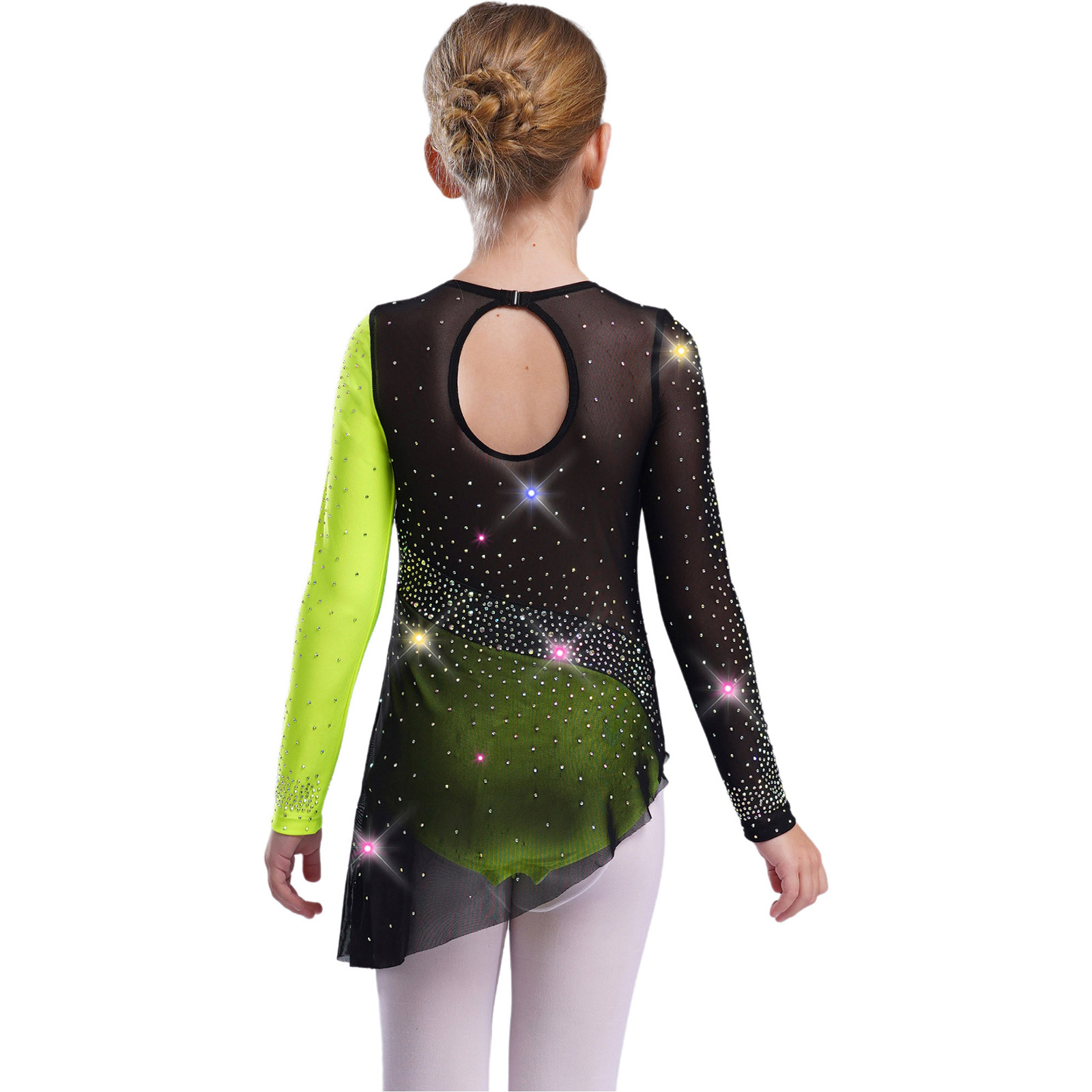 Kids Girls Ballet Leotard Dres - Rhinestone Banding Trim incelemesi ve fiyatı