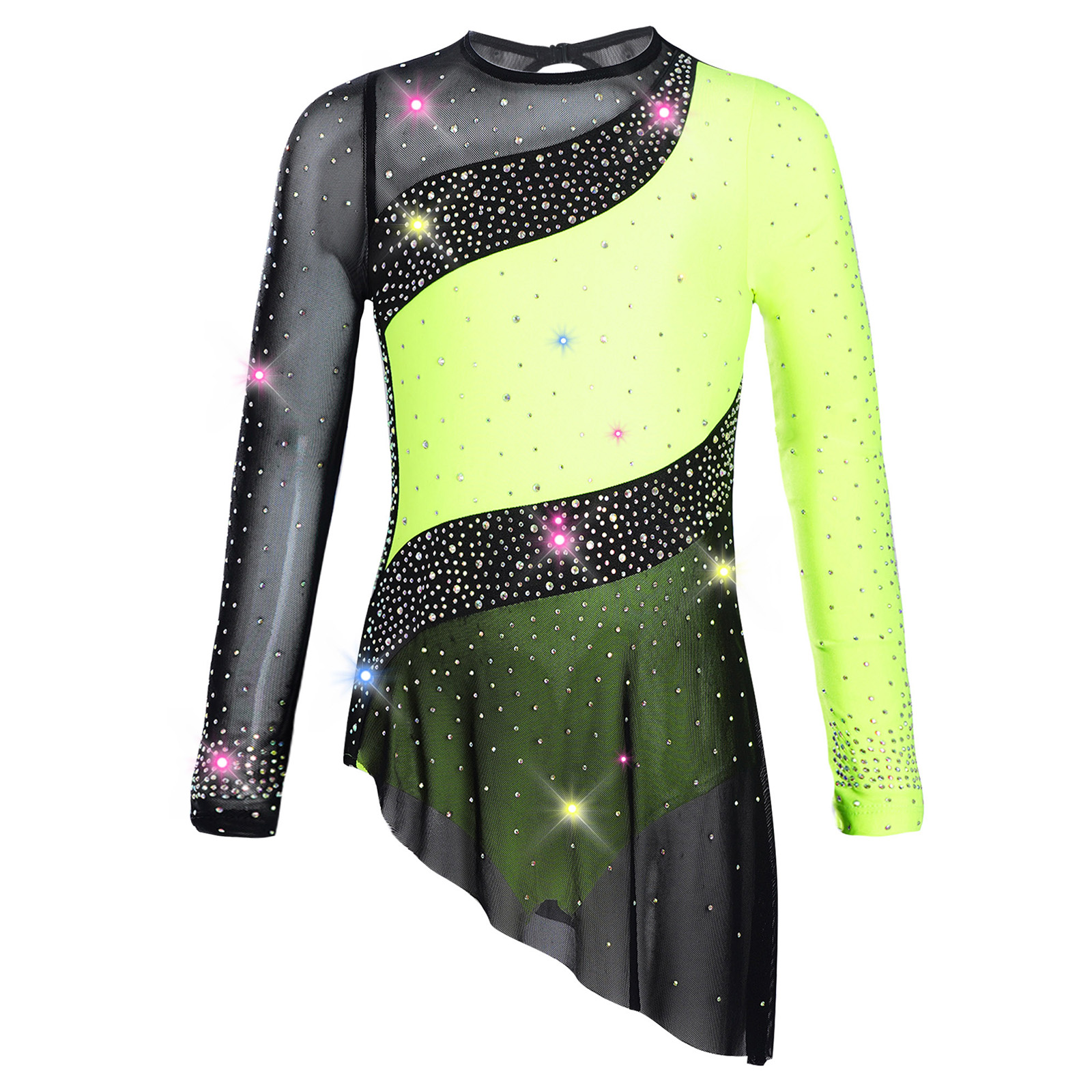 Kids Girls Ballet Leotard Dres - Rhinestone Banding Trim incelemesi ve fiyatı
