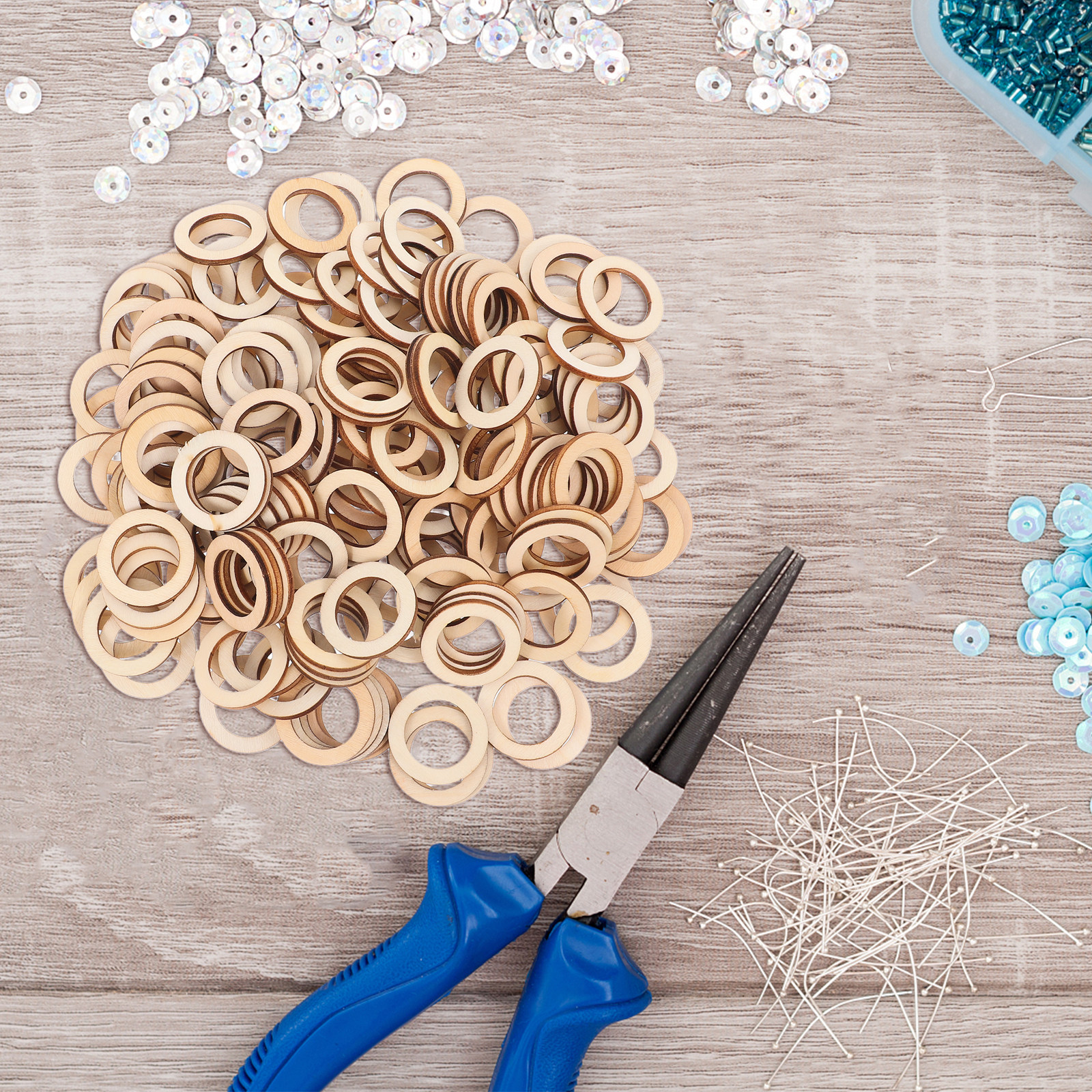 200Pcs Mini Wooden Slice Circl - Christmas Craft Embellishment incelemesi ve fiyatı