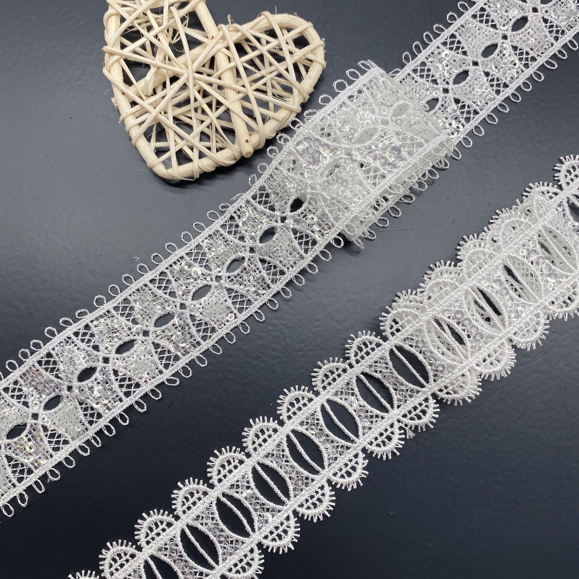 Hollow Wearable Sequins Ribbon - Lace Ribbon Trim incelemesi ve fiyatı