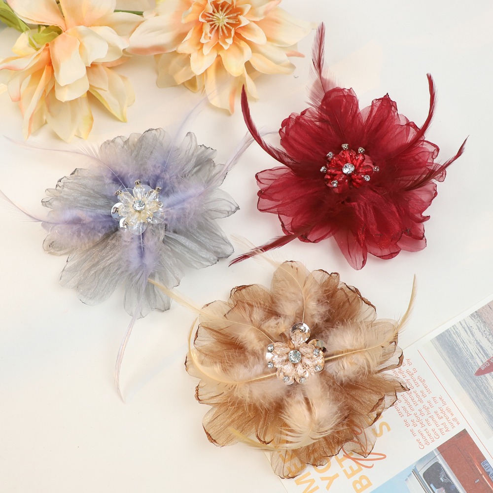 Handmade Mesh Feather Flower B - Crystal Mesh Fabric incelemesi ve fiyatı