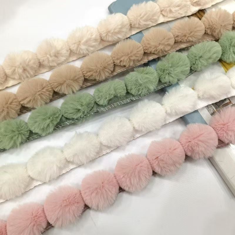 3cm Faux Rabbit Fur Pom Pom Ba - Lace Ribbon Trim incelemesi ve fiyatı
