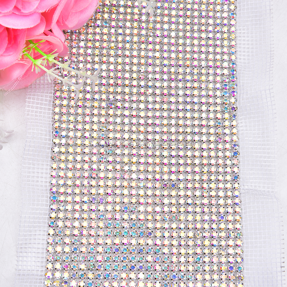 24 Rows Crystal AB Color Bling - Crystal Mesh Fabric incelemesi ve fiyatı